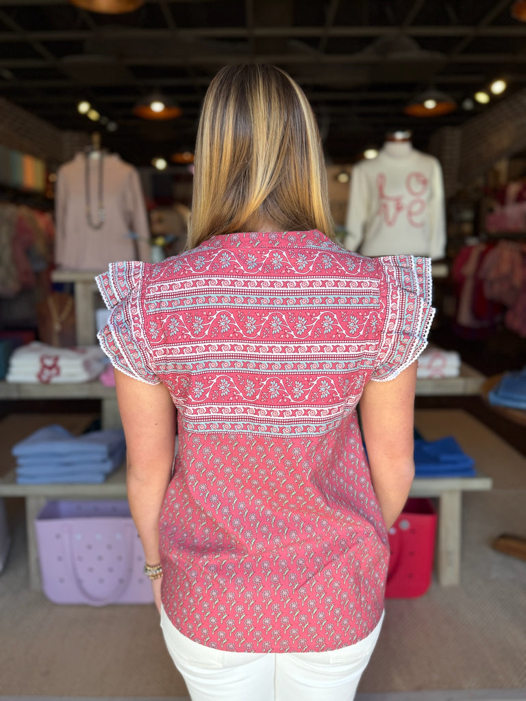Marina Flutter Top Red