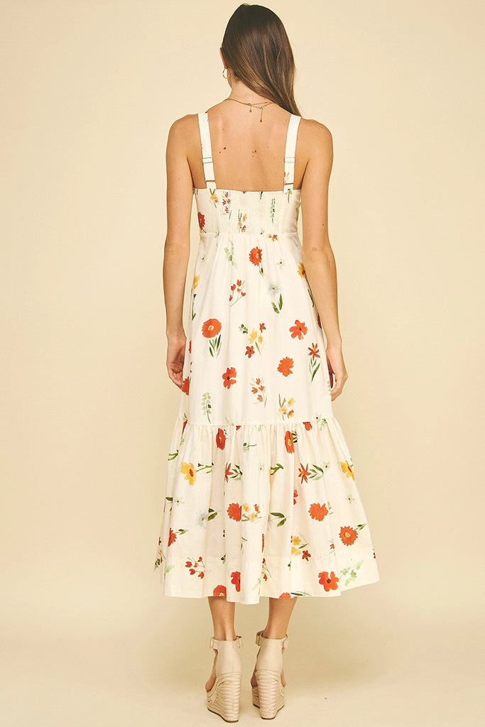 Cream Floral Dress