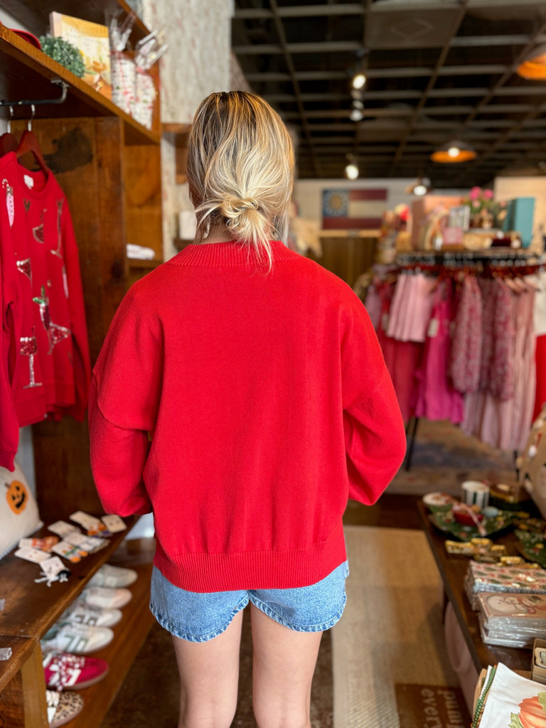 The Embroidered Mock Neck Sweater Georgia