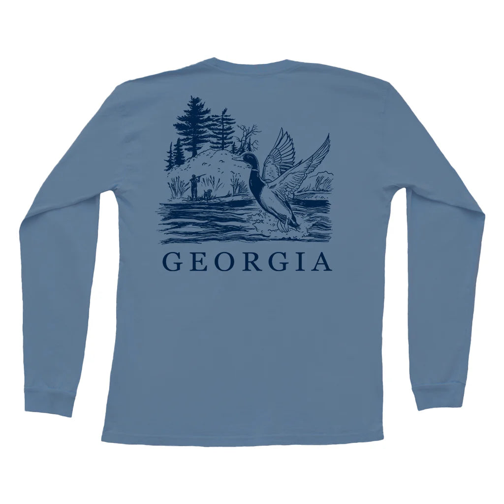 Georgia Duck Hunt LS Pocket Tee
