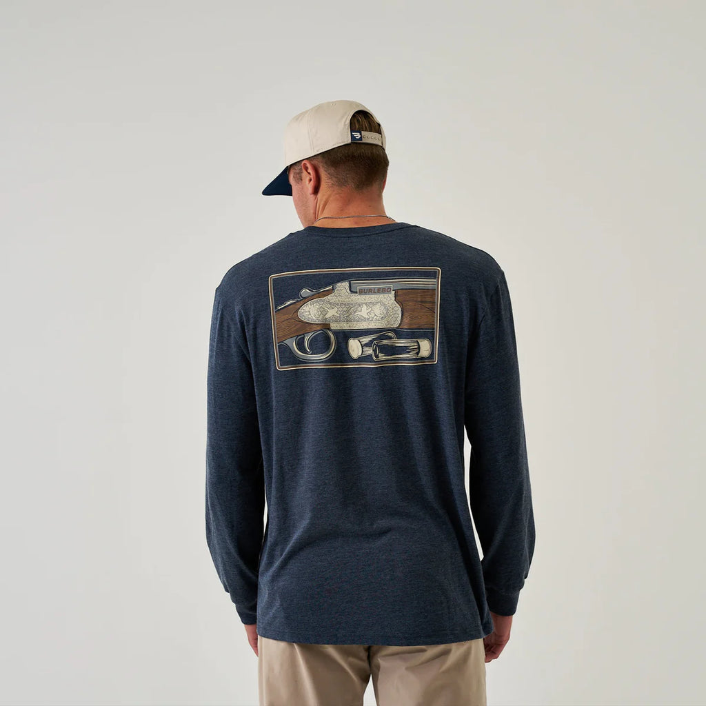 Shotgun LS Pocket Tee Heather Navy