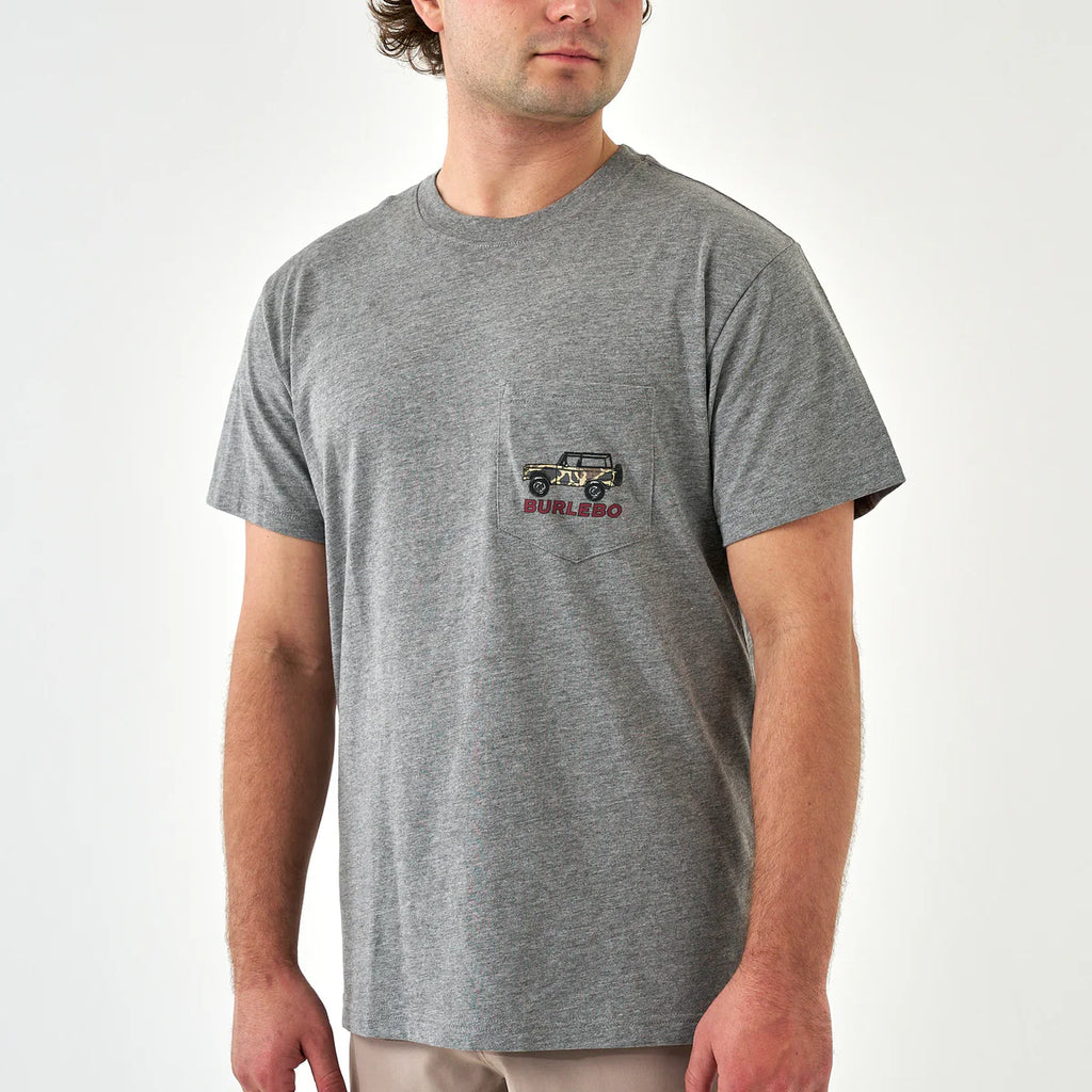 FINAL SALE - Off Road Bronco Short Sleeve Pocket Tee Dark Heather Grey