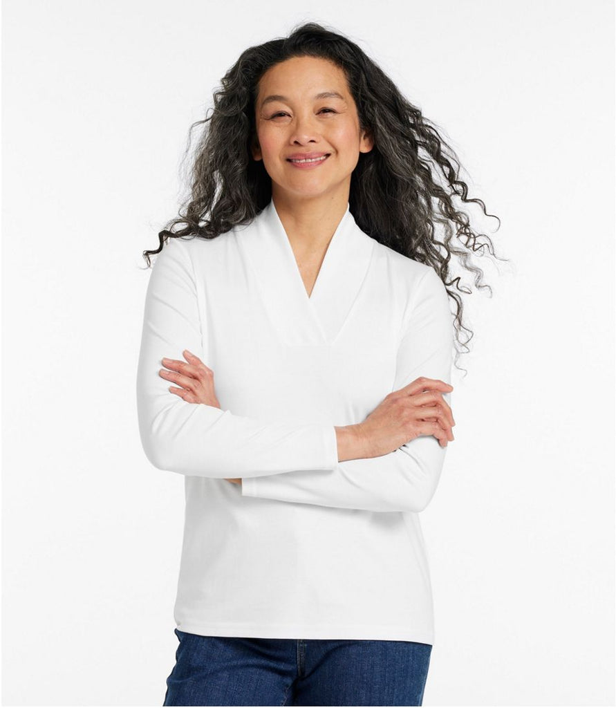 FINAL SALE - Women's Pima Shawl LS Tee