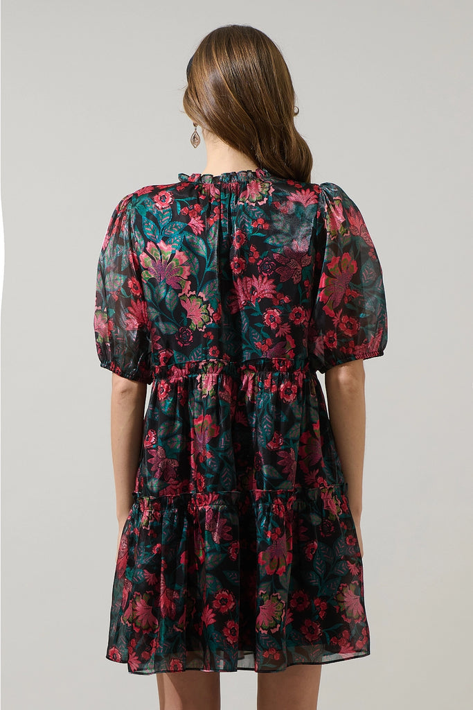 FINAL SALE - Briala Organza Islen Tiered Mini Dress