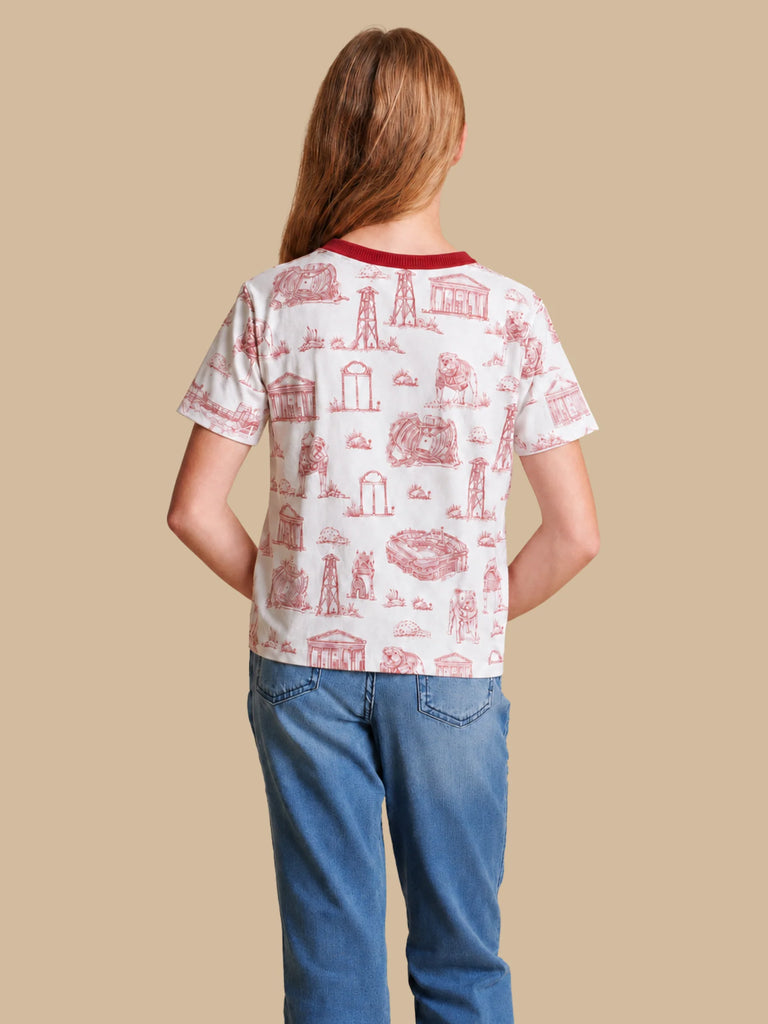 The Girls Team Toile Embroidered Tee | Georgia