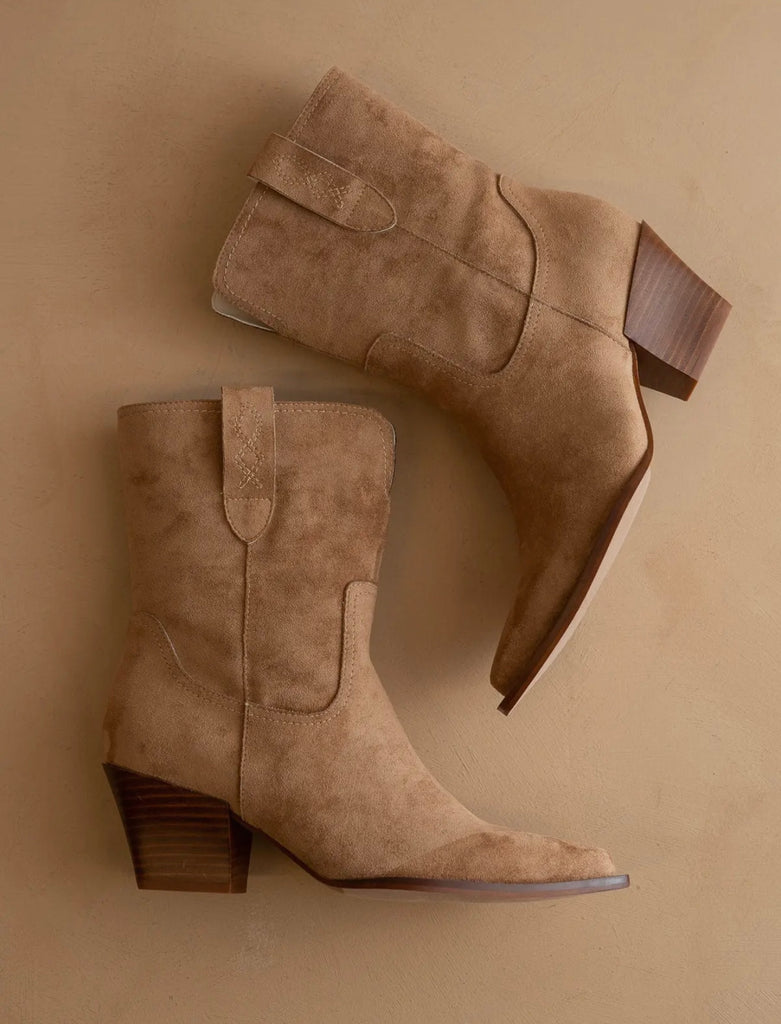 FINAL SALE - The Trudy Latte Western Heel Boot