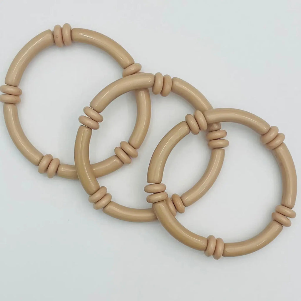 Chic-Skinny Tube Bracelet w/ Beads Set