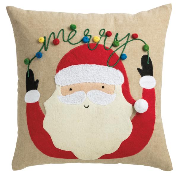 Felt Appliqué Santa Pillow