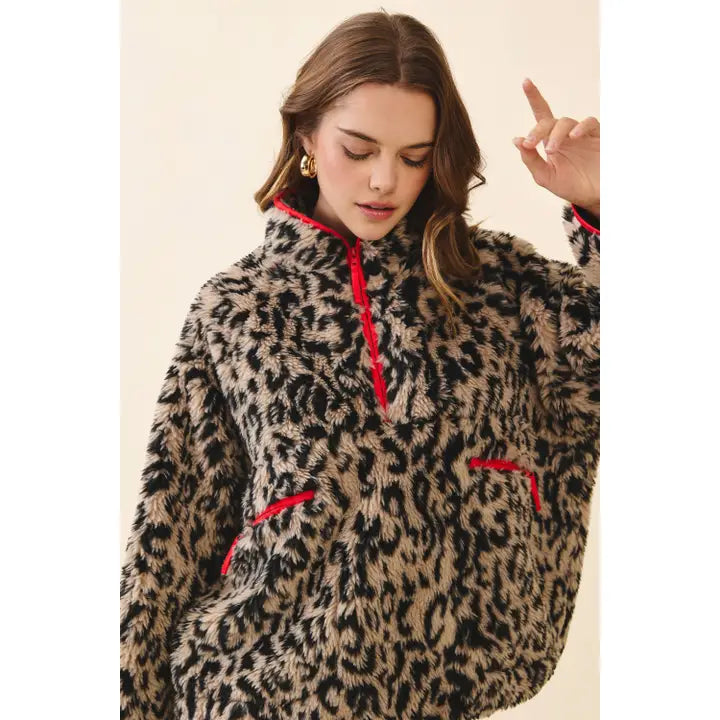 Leopard Faux Fur Pullover