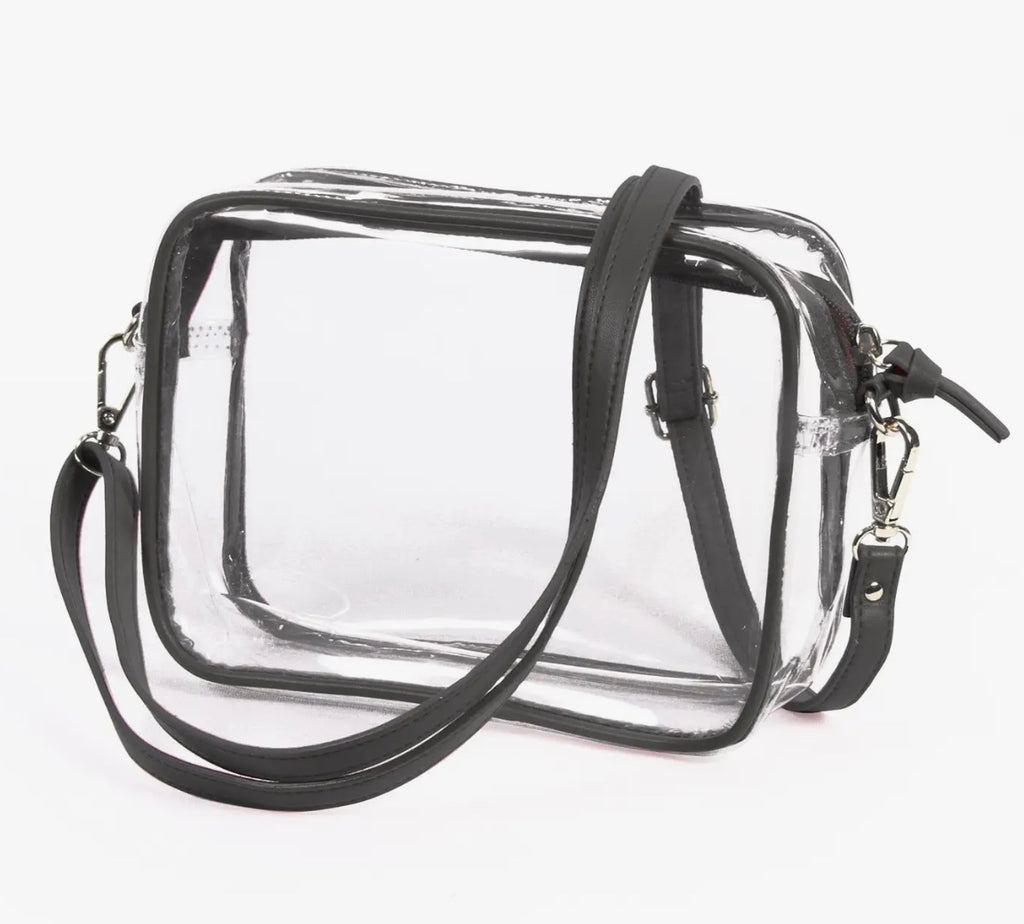 FINAL SALE - Bridget Clear Purse Leather Trim & Straps