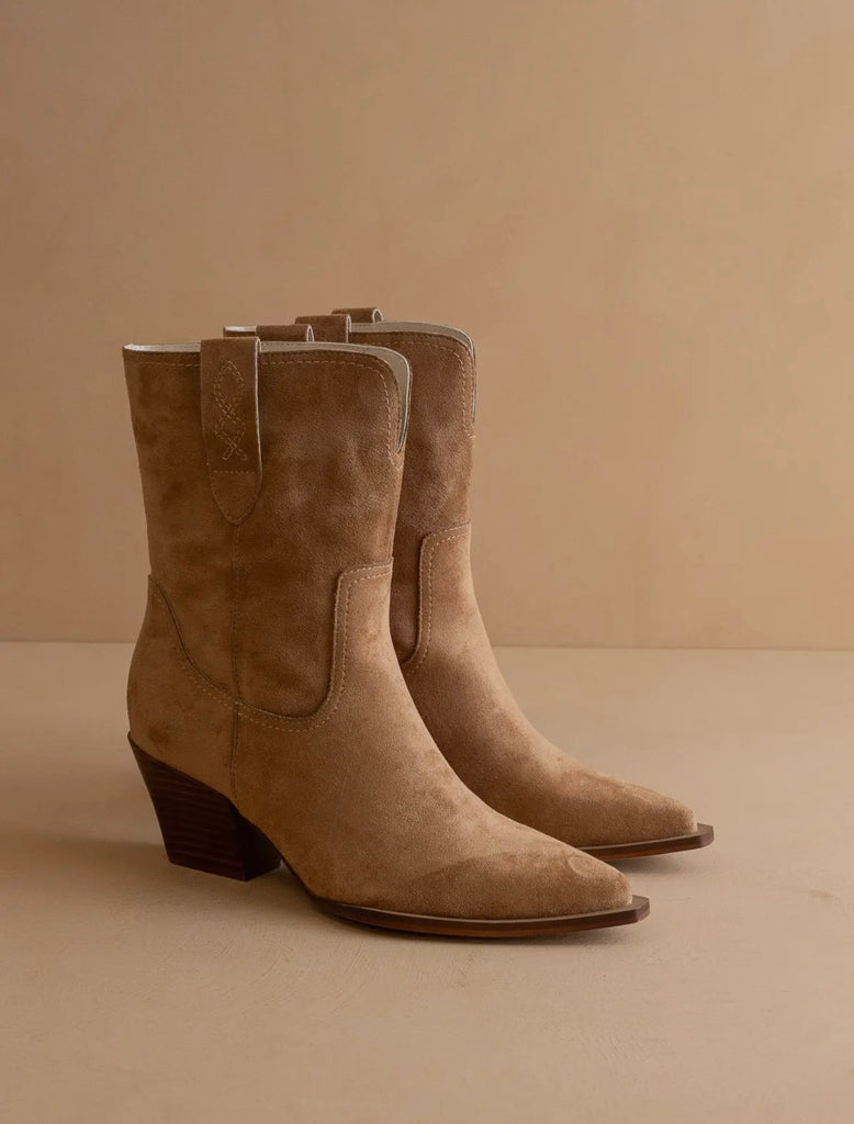 FINAL SALE - The Trudy Latte Western Heel Boot