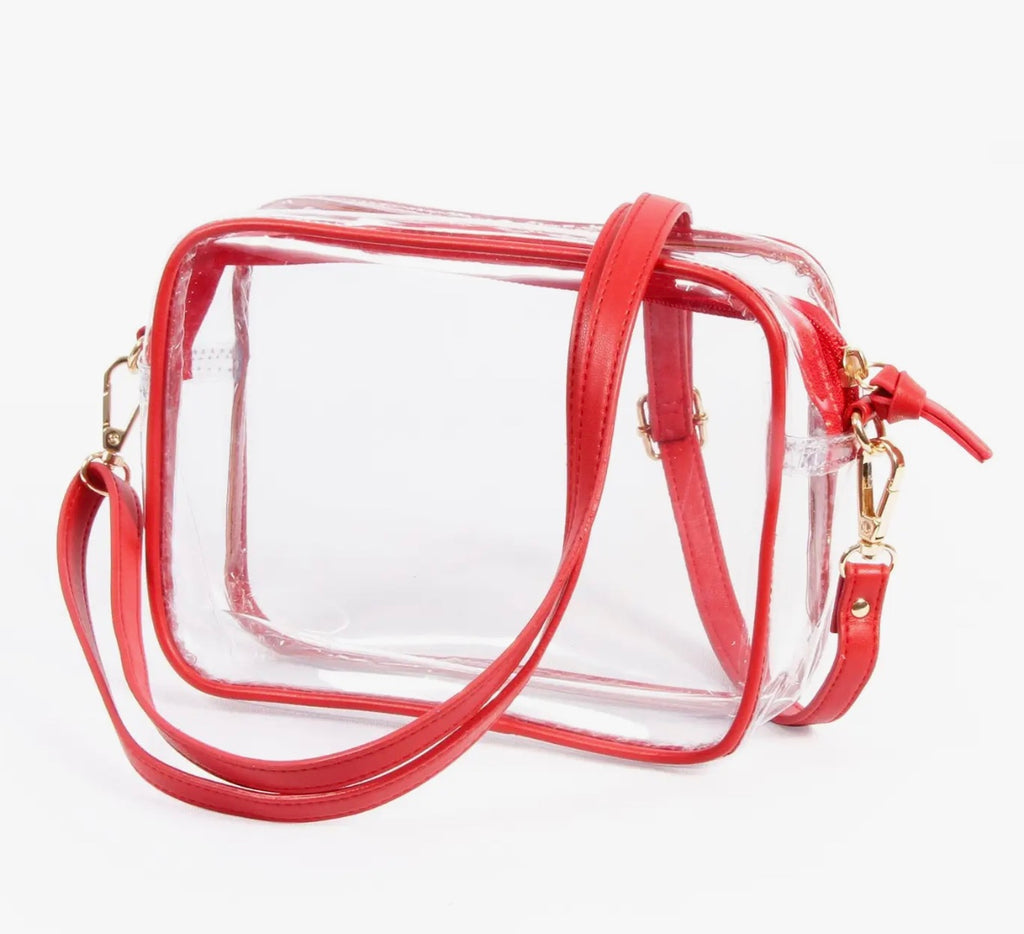 Bridget Clear Purse Leather Trim & Straps