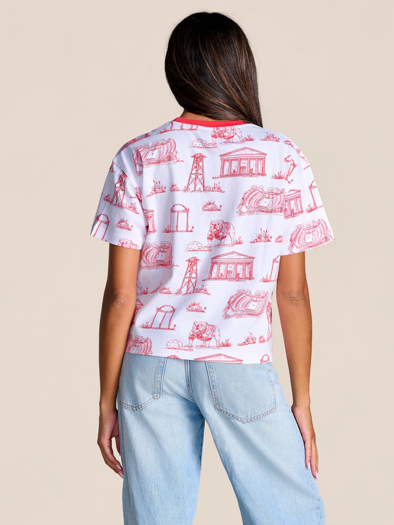 The Team Toile Embroidered Tee | Georgia