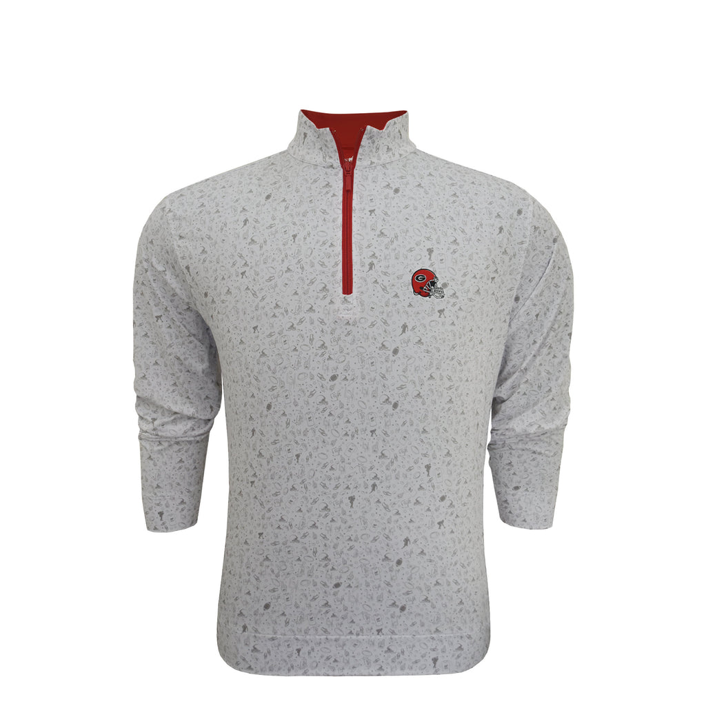 UGA Helmet Pullover White/Grey/Red