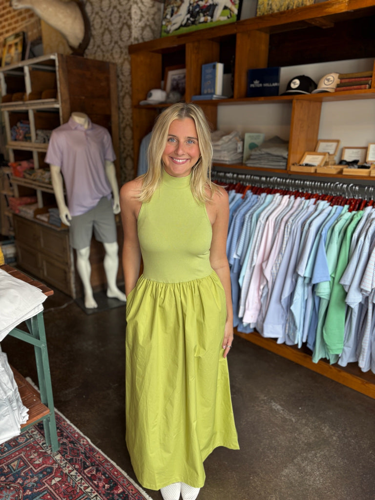 Citrine Solid Mock Maxi Dress