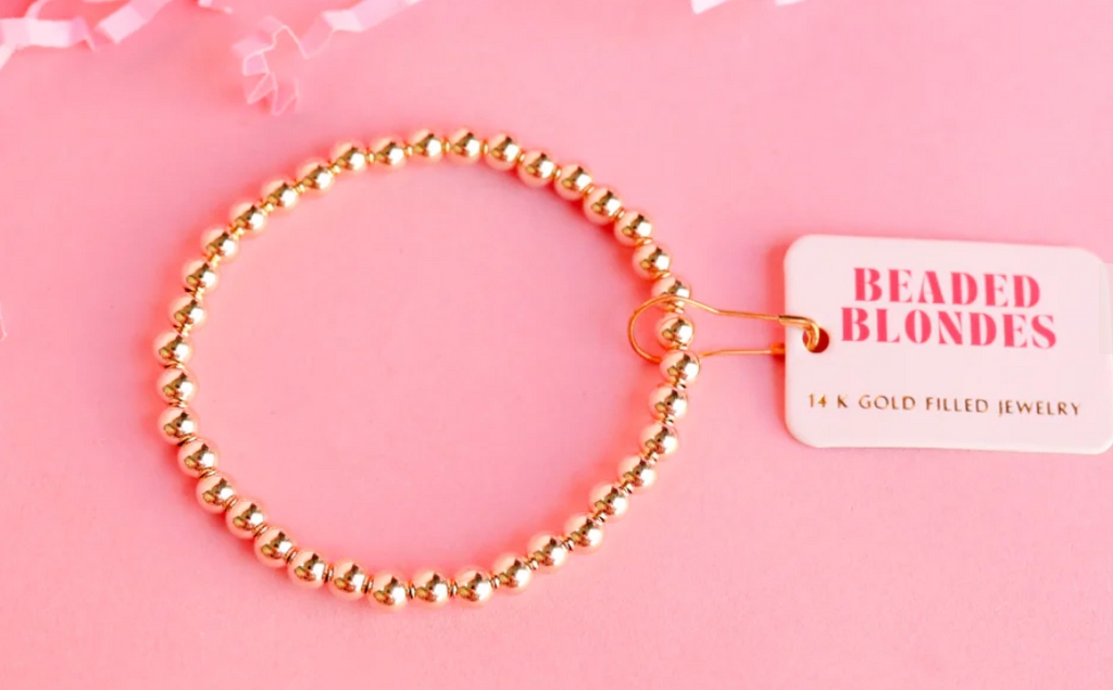 Gold Beaded Bracelet 5mm