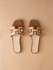 The Ena Brown Raffia Sandal