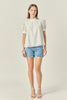 FINAL SALE - White Broderie Anglaise Puff Sleeve Top