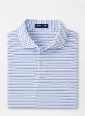 Peach Pattern Performance Polo Clearwater & White