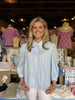 Powder Blue Ruffle Collar Blouse