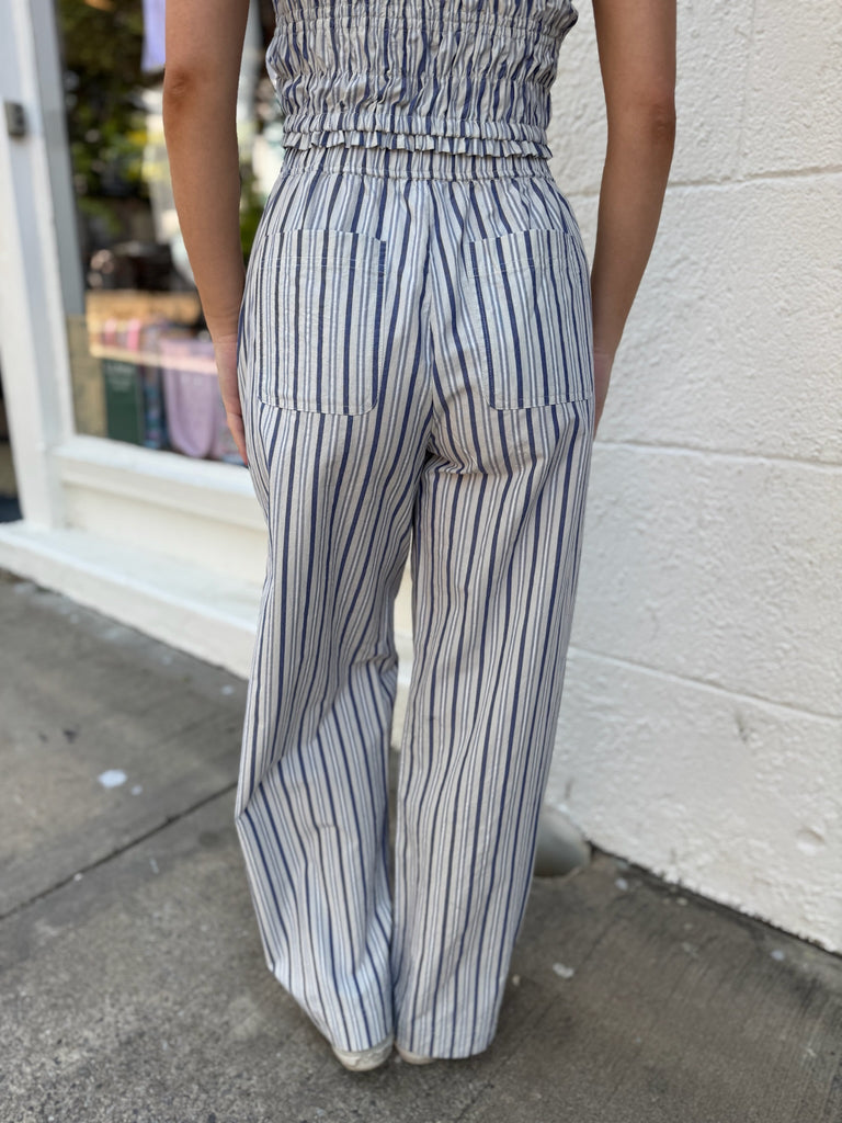 White Stripe Wide Leg Pant