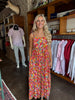 Magenta Floral Scoop Back Tier Maxi Dress