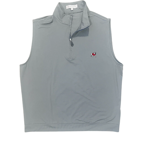 Peach State Pride - UGA Standing Dawg Camellia Cotton Lyocell 1/4 Zip Pullover Red & White