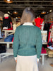 Green Button Up Knitted Cardigan