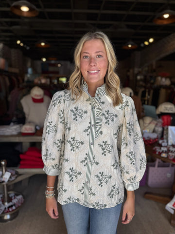 Before You Collection - Navy/Mauve Floral Button Up Dress