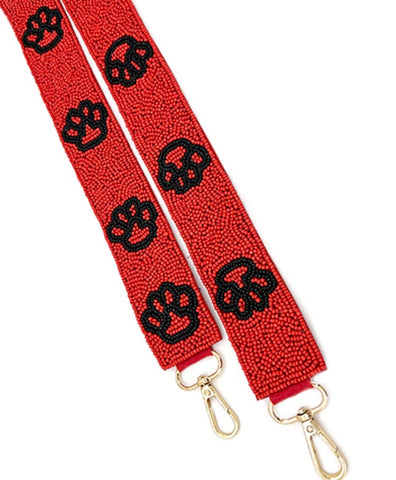 Red Bulldog Tassel Earrings