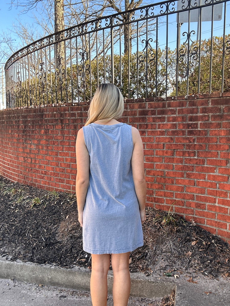 FINAL SALE - Sloane V-Neck Knit Denim Dress