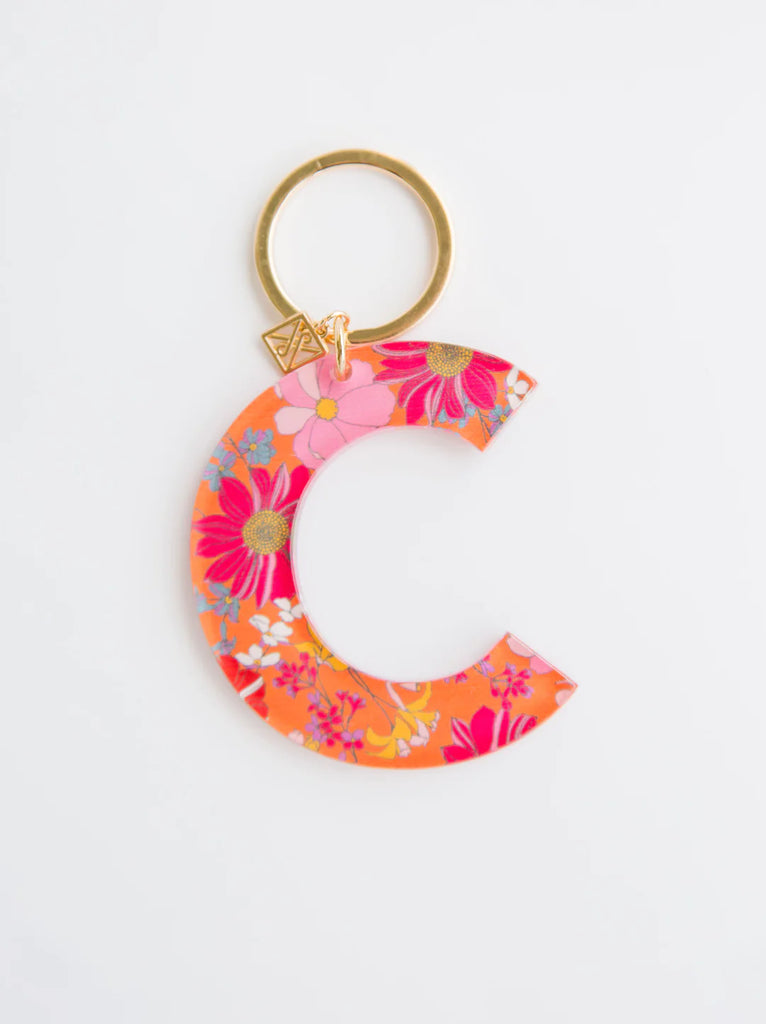 Initial Keychain - Forever Floral