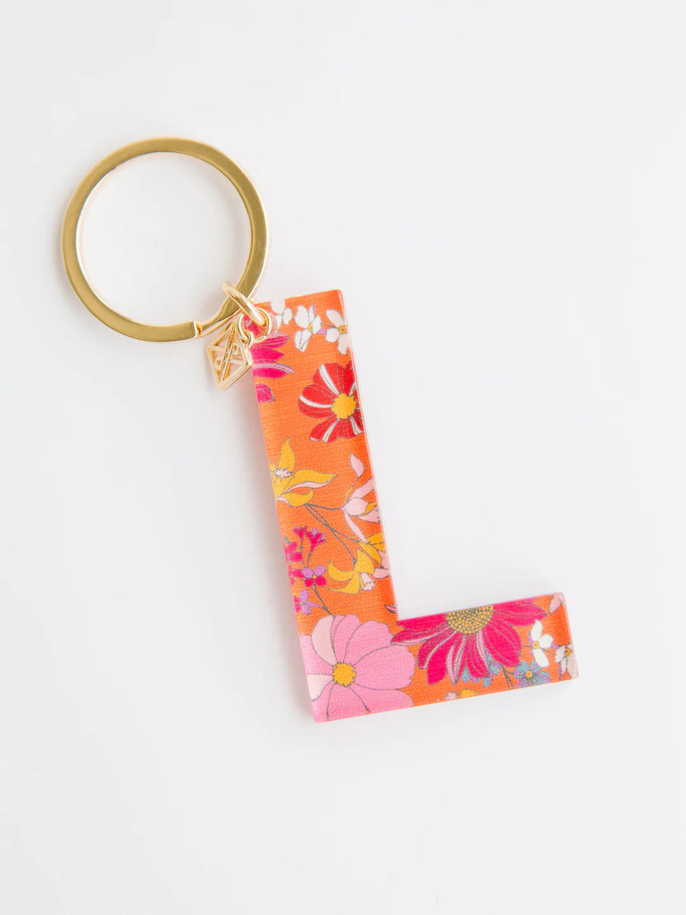 Initial Keychain - Forever Floral
