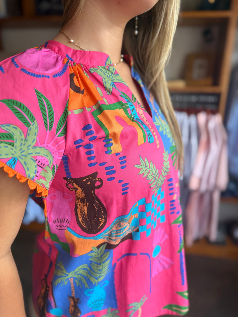 FINAL SALE - Lanus City Ayla Split Neck Top