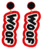 WOOF Letter Beads Earrings