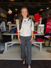 Black Polka Dot High Rise Tonal Crop Flare