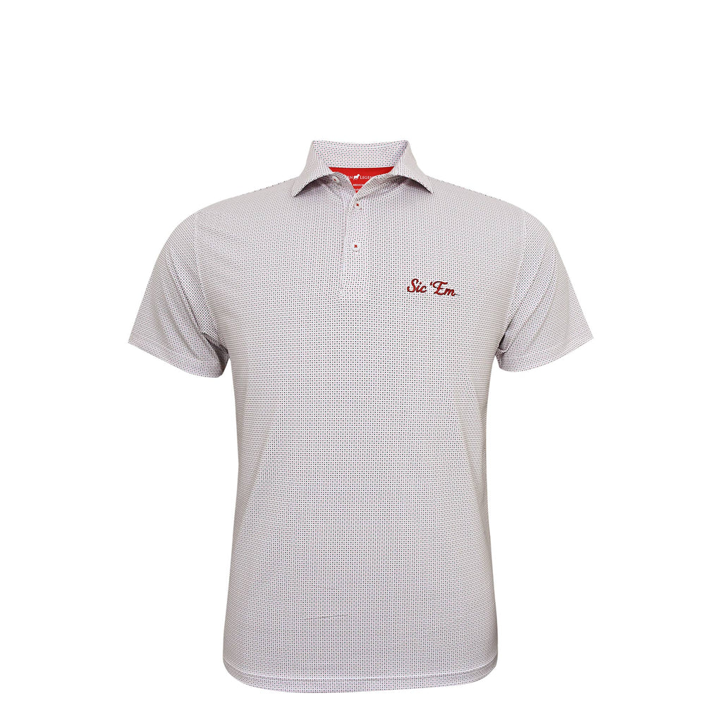 UGA Sic' Em Script Checker Performance Polo White/Black/Red