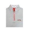 UGA Sic' Em Script Pin Dot Stripe Pullover White/Red