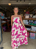 Fuchsia Wave Maxi Dress