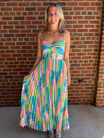 Floral Stripe Ric Rac Trim Maxi Dress – Empire South