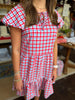 FINAL SALE - Lillian Gingham Red & Blue Dress