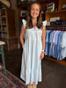 FINAL SALE - Riley Flutter Pin Stripe Blue Dress
