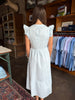 FINAL SALE - Riley Flutter Pin Stripe Blue Dress