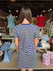 FINAL SALE - Carolina T-Shirt Navy & White Stripe Dress