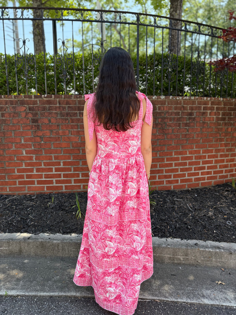 FINAL SALE - Pink Paradise Bow Maxi Dress
