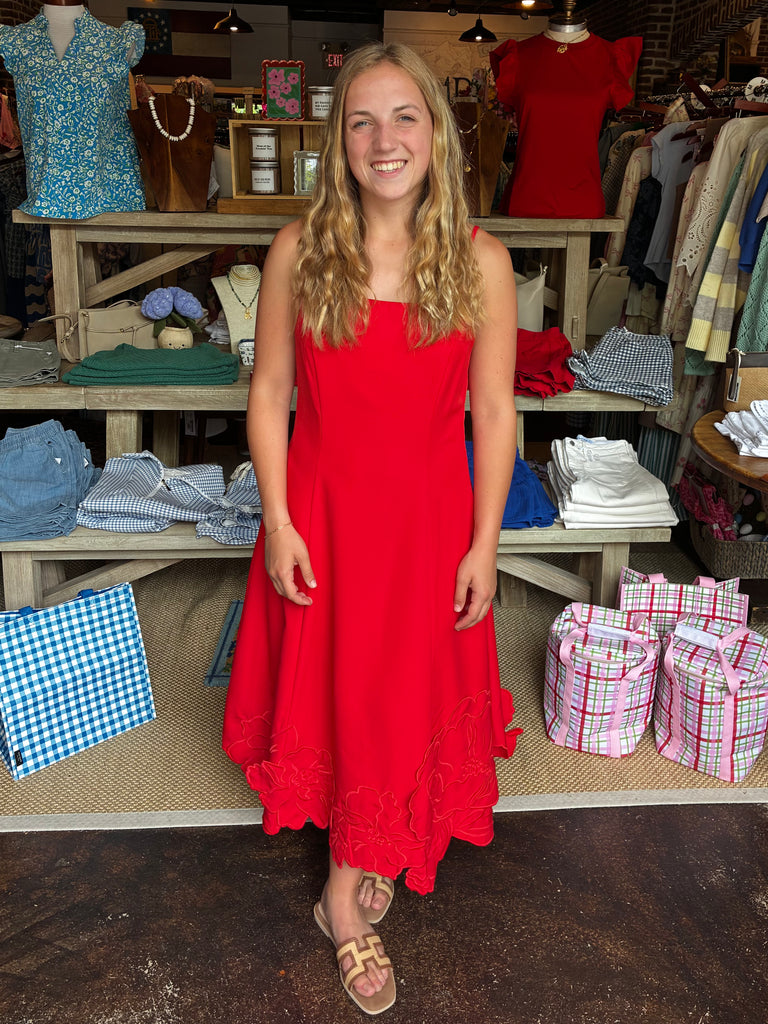 Floral Square Neck Midi Dress