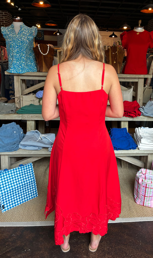 Floral Square Neck Midi Dress