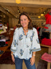 FINAL SALE - Monroe Fable Floral Blue Top
