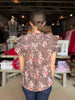 Brown Floral Smocking Top