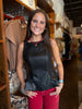 Black Sleeveless Leather Top